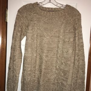 Beige sweater with gold thread